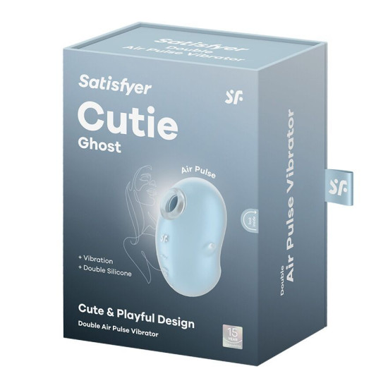 Вакуумный клиторальный стимулятор с вибрацией, синий Satisfyer Cutie Ghost Blue