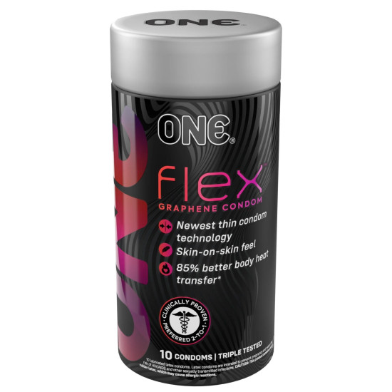 Презервативи в подарунковій упаковці ONE Flex Graphene Condom, 10 шт.