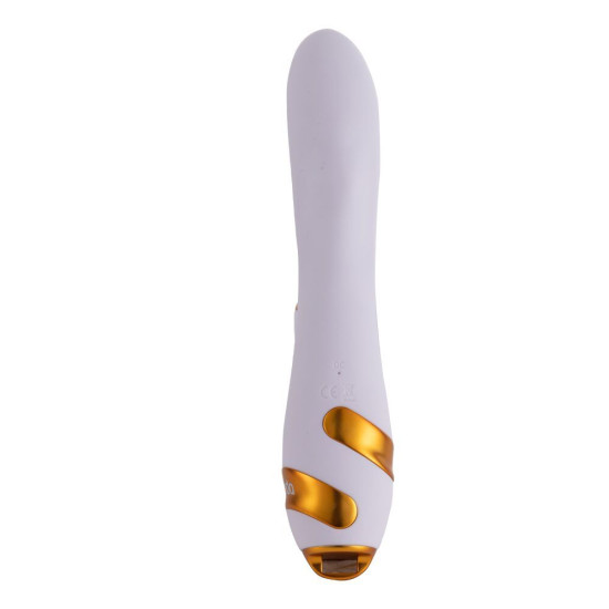 Вібратор-кролик з флоггером, біло-золотистий Lockink Sevanda Whip Vibrating Massage Wand White & Golden