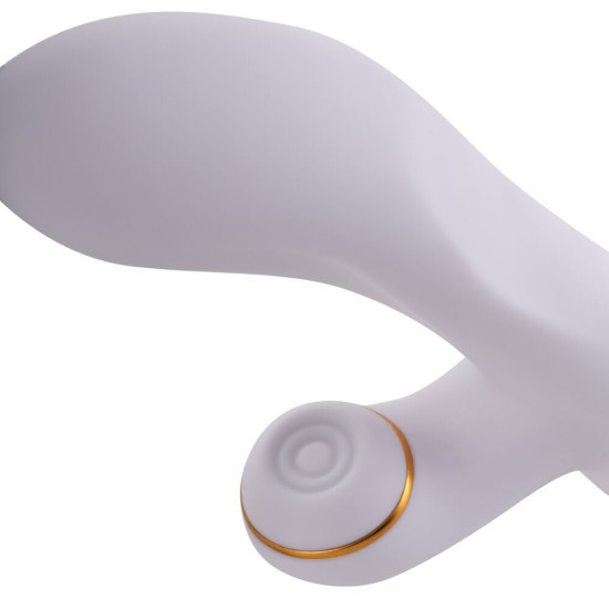 Вібратор-кролик з флоггером, біло-золотистий Lockink Sevanda Whip Vibrating Massage Wand White & Golden