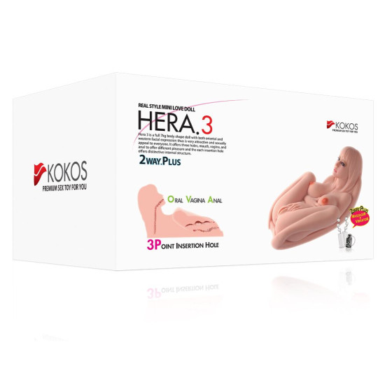 Мастурбатор кукла с вибрацией и массажем Kokos Hera 3 2WayPlus