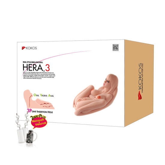Мастурбатор кукла с вибрацией и массажем Kokos Hera 3 2WayPlus