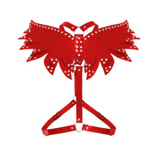 Женская портупея, красная из экокожи Art of Sex Wings, XS-M
