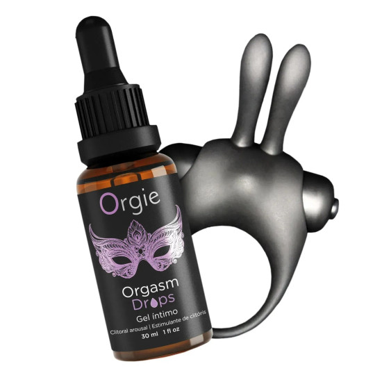 Набір (збуджуючі краплі та ерекційне віброкільце) Orgie Orgasmic Bunny