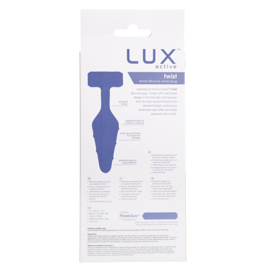 Анальная пробка, синяя Lux Active Twist Plug Small Blue