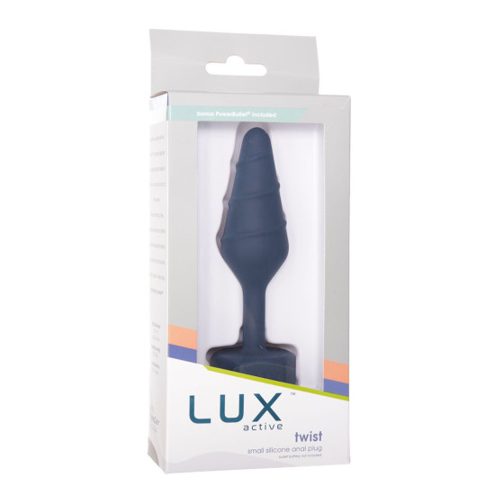 Анальная пробка, синяя Lux Active Twist Plug Small Blue
