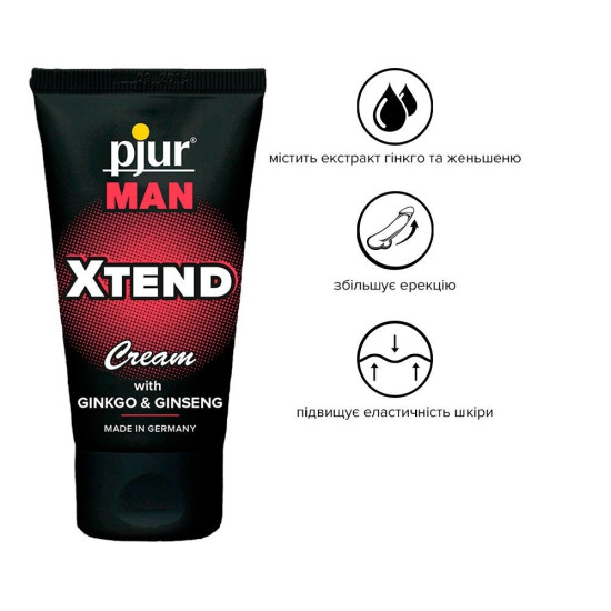 Смазка для стимуляции пениса с экстрактом гинкго и женьшеня Pjur MAN Xtend Cream, 50 ml