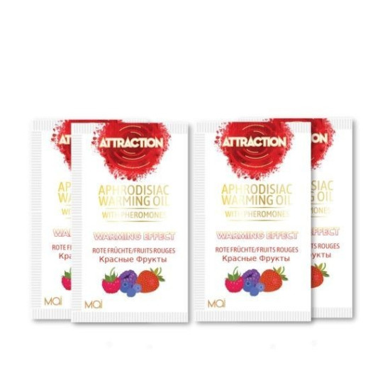 Пробник массажного масла с феромонами и фруктовым ароматом MAI PHEROMON MASSAGE OIL RED FRUITS, 10 ml