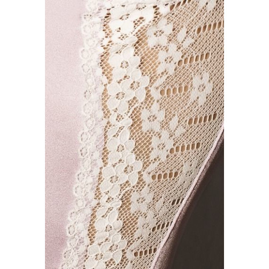 Корсет с пажами и оборочкой (трусики в комплекте), розовый SHANTI CORSET Pink, L/XL