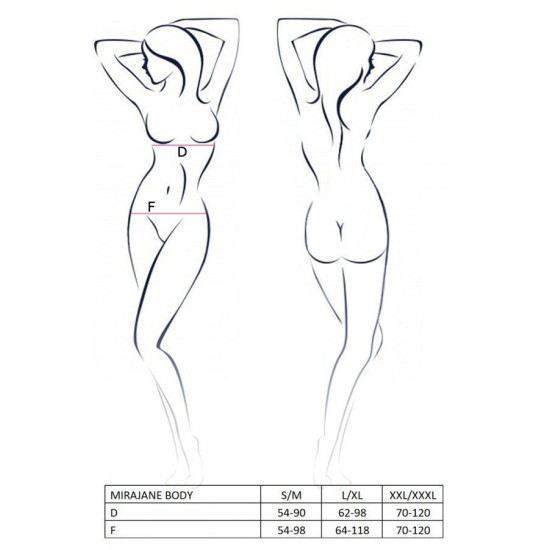 Боді, чорне MIRAJANE BODY Black, XXL/XXXL