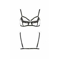 Бюстгальтер-стрепы с кружевом, чёрный SOLON BRA Black, S/M