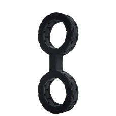Силиконовые БДСМ наручники для рук и ног, черные Doc Johnson The Cuffs Black, S