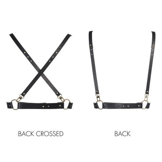 Портупея з екошкіри, чорна Bijoux Indiscrets Maze X Harness Black