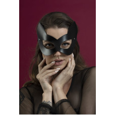 Маска кошечки из натуральной кожи, черная Feral Feelings Kitten Mask Black