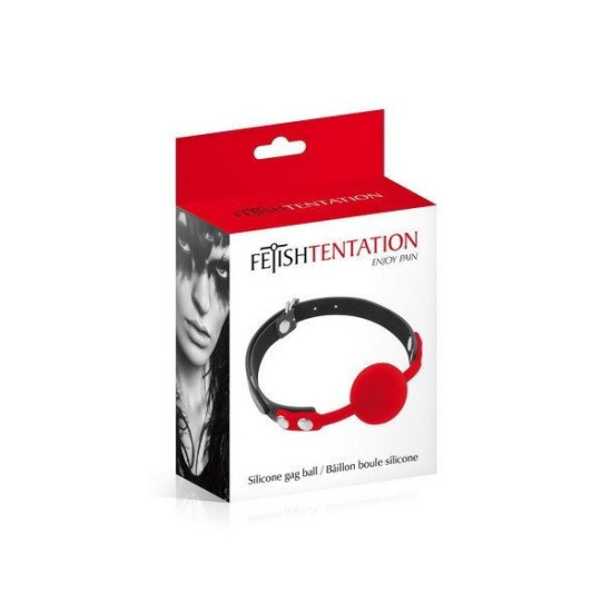 Класичний кляп із силіконовою кулькою, червоний Fetish Tentation Silicone Gag Ball Red
