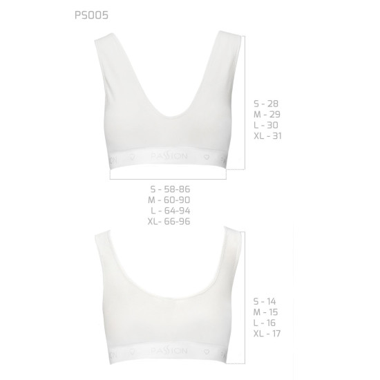 Спортивний топ з еластичної бавовни, білий Passion PS005 Top White, L