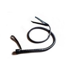 Кожаная плеть с рукоятью, длина 120 см, черная Black Leather Whip with Handle