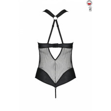 Сетчатое боди с халтером, черное Amanda Body Passion, XXL/XXXL