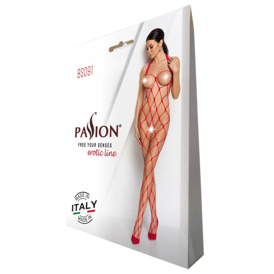 Еротичний бодістокінг, червоний Passion BS091 Red