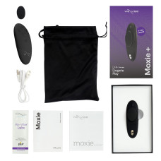 Смарт-вибратор в трусики с обновлённым пультом ДУ, чёрный We-Vibe Moxie+ Satin Black