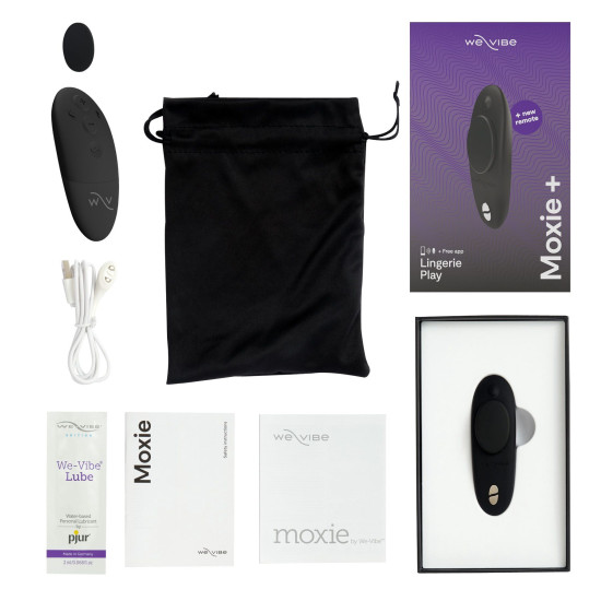 Смарт-вібратор в трусики з оновленим пультом ДУ, чорний We-Vibe Moxie+ Satin Black