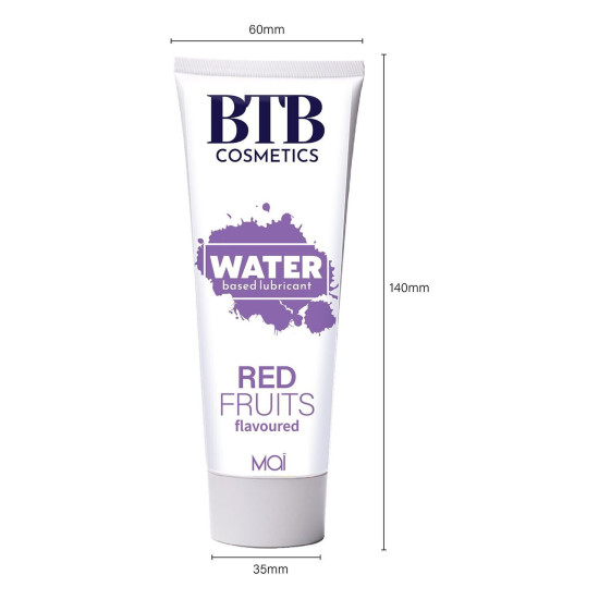 Змазка на водній основі з ароматом червоних фруктів BTB FLAVORED RED FRUITS, 100 ml