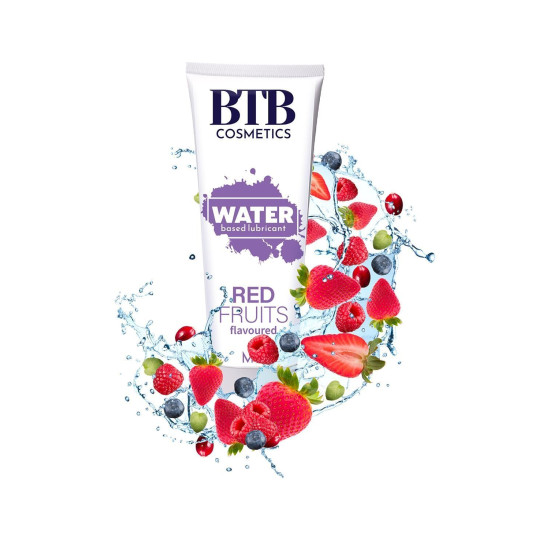 Змазка на водній основі з ароматом червоних фруктів BTB FLAVORED RED FRUITS, 100 ml