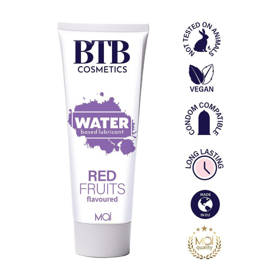 Змазка на водній основі з ароматом червоних фруктів BTB FLAVORED RED FRUITS, 100 ml