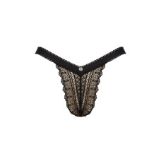 Мереживні трусики із заниженою талією, чорні Obsessive Estiqua Panties Black, XS/S