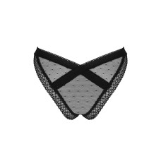 Мереживні трусики із заниженою талією, чорні Obsessive Estiqua Panties Black, XS/S