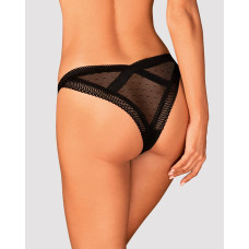 Мереживні трусики із заниженою талією, чорні Obsessive Estiqua Panties Black, XS/S