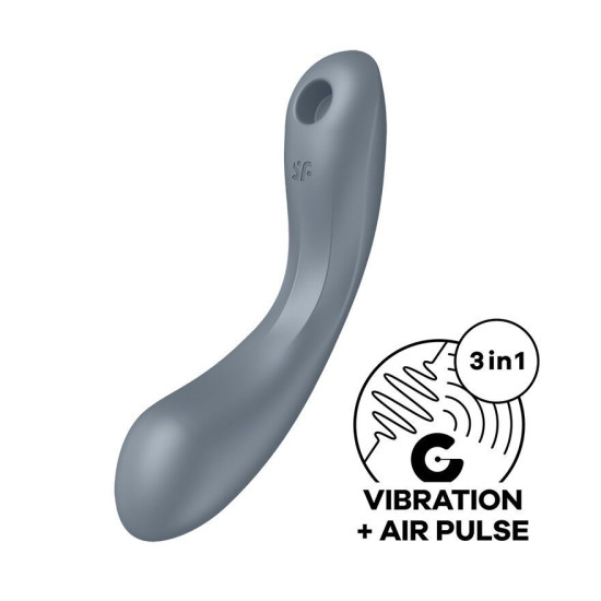 Вакуумний стимулятор з вібрацією, сіро-блакитний Satisfyer Curvy Trinity 1 Bluegrey