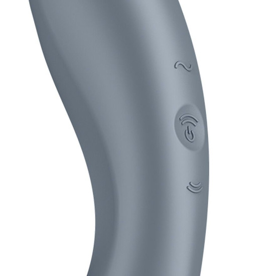 Вакуумний стимулятор з вібрацією, сіро-блакитний Satisfyer Curvy Trinity 1 Bluegrey