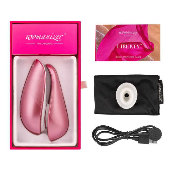 Вакуумний кліторальний стимулятор із захисною кришкою, рожевий Womanizer Liberty Pink