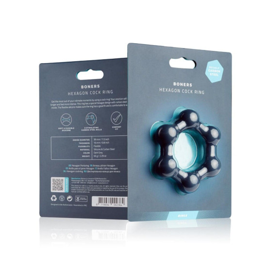 Ерекційне кільце шестикутної форми Boners Hexagon Cock Ring