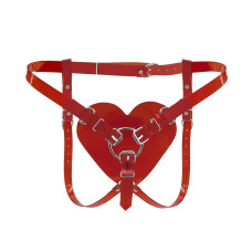 Трусики «Серце» для страпона, червоні Feral Feelings Hearts Strap-on Belt Red
