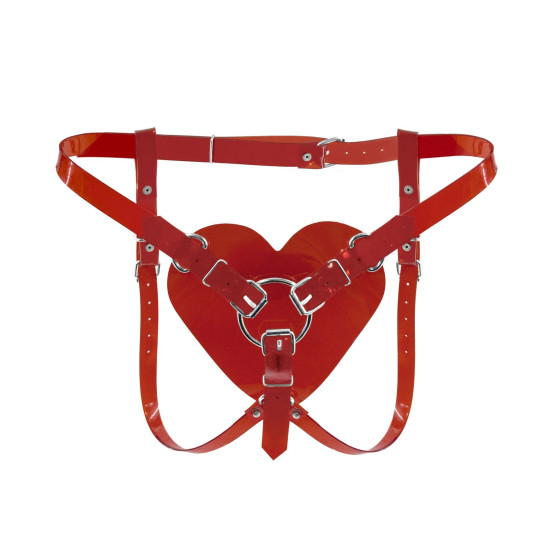 Трусики «Сердце» для страпона, красные Feral Feelings Hearts Strap-on Belt Red