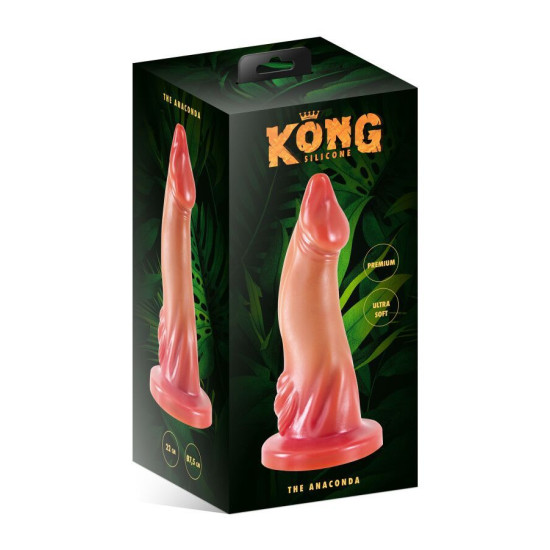 Фэнтезийный фаллоимитатор в виде анаконды, разноцветный Kong Silicone The Anaconda