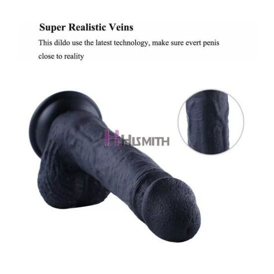 Силиконовый фаллоимитатор, длина 21 см, черный Hismith Silicone Dildo Black, 8.3in