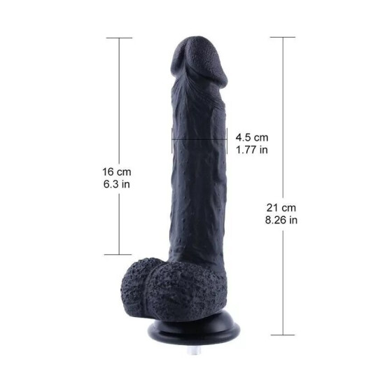 Силиконовый фаллоимитатор, длина 21 см, черный Hismith Silicone Dildo Black, 8.3in