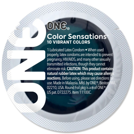 Чёрный презерватив ONE Color Sensations Black, 1 шт