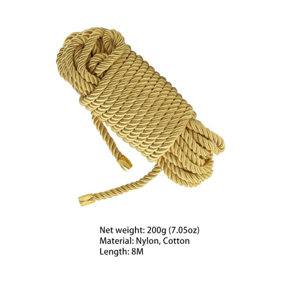 Веревка для Шибари, золотистая Lockink Sevanda Shibari Practice Rope Golden, 8 м