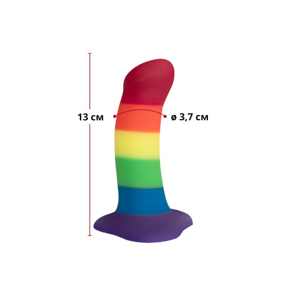 Фаллоимитатор изогнутый, длина 14,6 см, диаметр 3,7 см, радужный Fun Factory Amor Rainbow