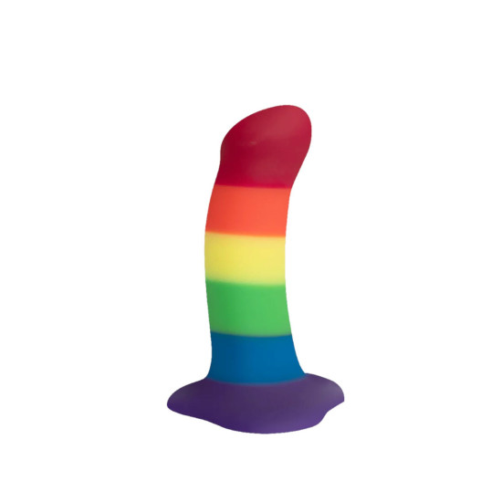 Фаллоимитатор изогнутый, длина 14,6 см, диаметр 3,7 см, радужный Fun Factory Amor Rainbow