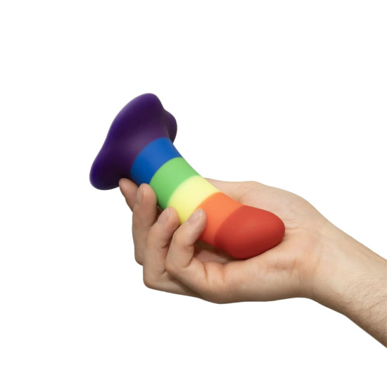 Фаллоимитатор изогнутый, длина 14,6 см, диаметр 3,7 см, радужный Fun Factory Amor Rainbow