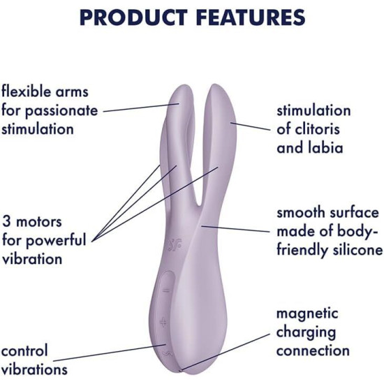 Клиторальный вибратор, фиолетовый Satisfyer Threesome 2 Violet