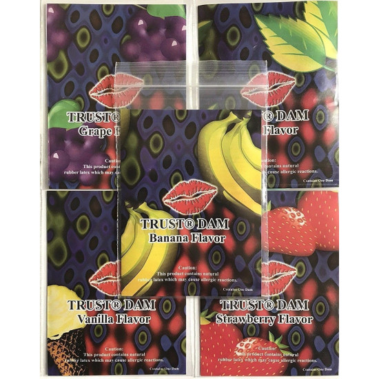 Набір латексних серветок з різними смаками Latex Dental Dams Assorted, 100 шт