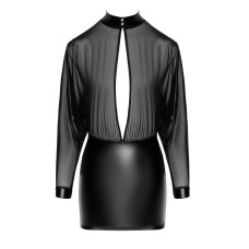 Платье, черное Noir Handmade F348 Powerwetlook and Tulle Dress, XL