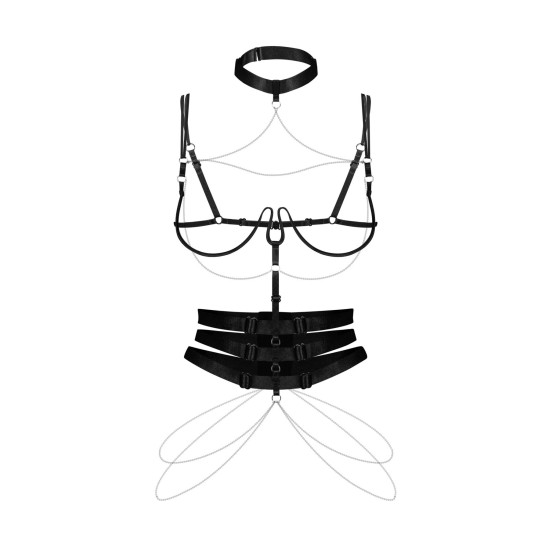 Портупея, чорна Obsessive Premisis Black Harness, S/M/L