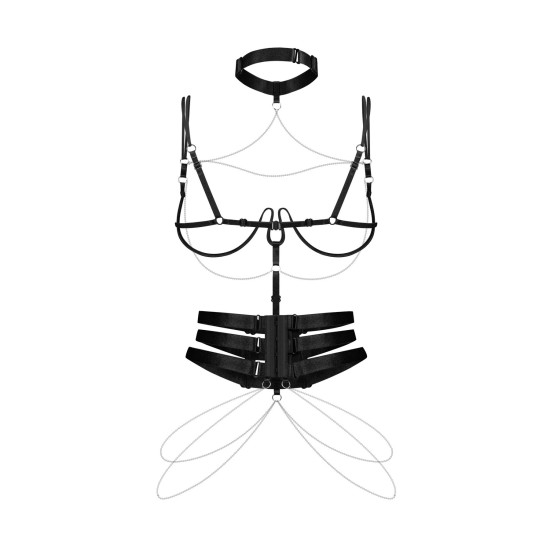 Портупея, чорна Obsessive Premisis Black Harness, S/M/L